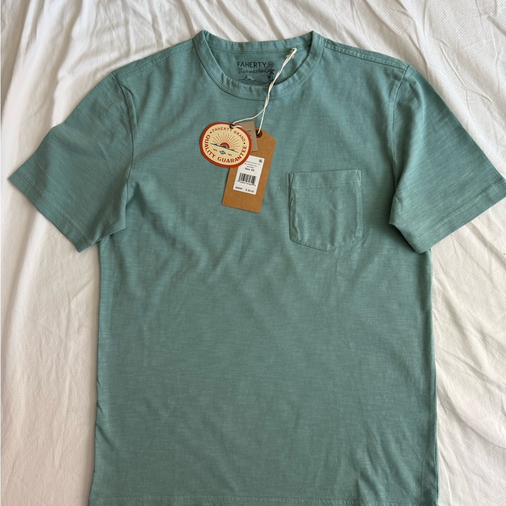NWT Faherty Men's Teal Short Sleeve Tee